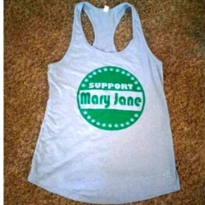 Support Mary Jane racerback grey cotton tank top 420 shirt size XL